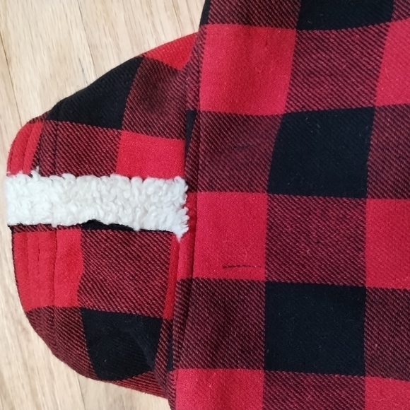 CPurple Clover Sherpa sleeveless plaid zip-up jacket Sz L - Picture 5 of 10